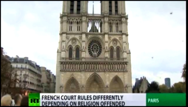 Видеоклип French Court rules differently depending on religion offended