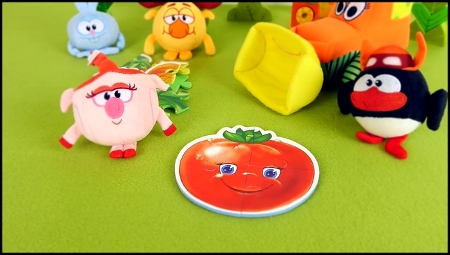 Видеоклип Смешарики собирают урожай овощей - Мультики с игрушками Smeshariki для детей