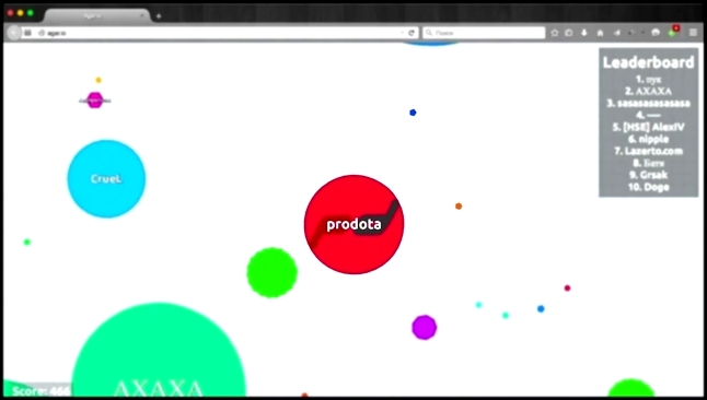 Видеоклип agar.io gameplay до того как это стало мейнстримом