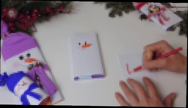 Видеоклип Новогодняя поделка 'шоколадка-снеговик' своими руками.