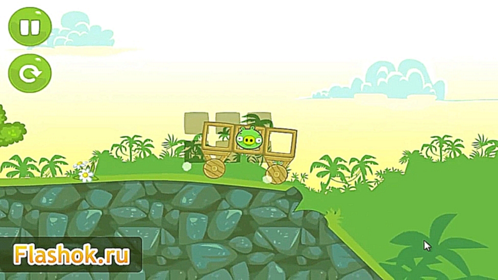 Видеоклип Flashok ru: онлайн игра Bad Piggies (Angry Birds). Обзор игры Плохие свинки. 