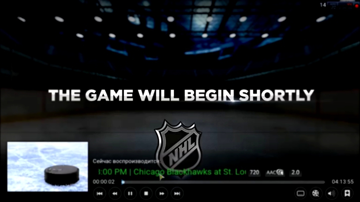 Просмотр матчей NHL в HD качестве через плеер Kodi