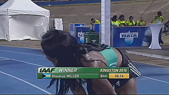 Видеоклип Shaunae Miller (BAH) 22.14 (+2.2) wins women's 200m Jamaica Invitational 2016