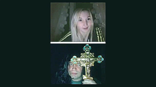 Видеоклип Мужик в парике с крестом по вебке Видео прикол Девушки Вебка Веб камера и золотой крест